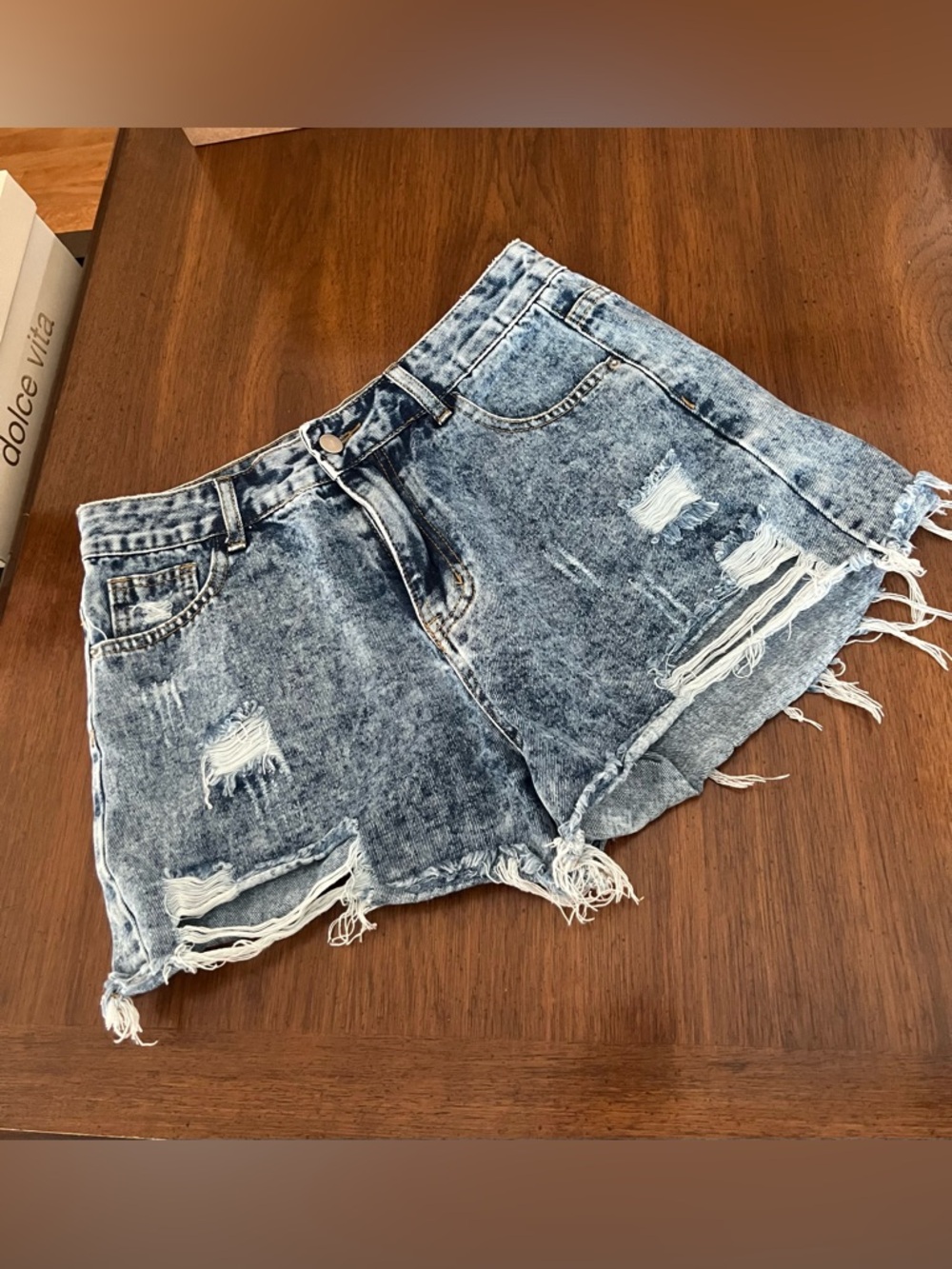 SHEIN Distressed High-Waist Women's Denim Shorts